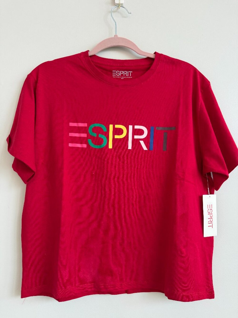 Esprit Antonia Red Multicolor Logo Graphic T-Shirt NWT Small